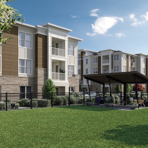 Rendering of the Bainbridge Cary apartment building in Cary, NC Rendering of the Bainbridge Cary apartment building in Cary, NC
